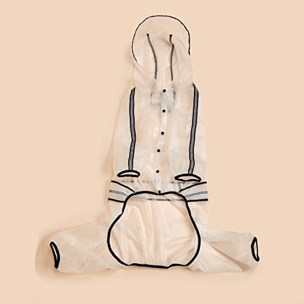 Barkbutler x Fofos Four Leg Black Raincoat for Dogs (Button Up Style)