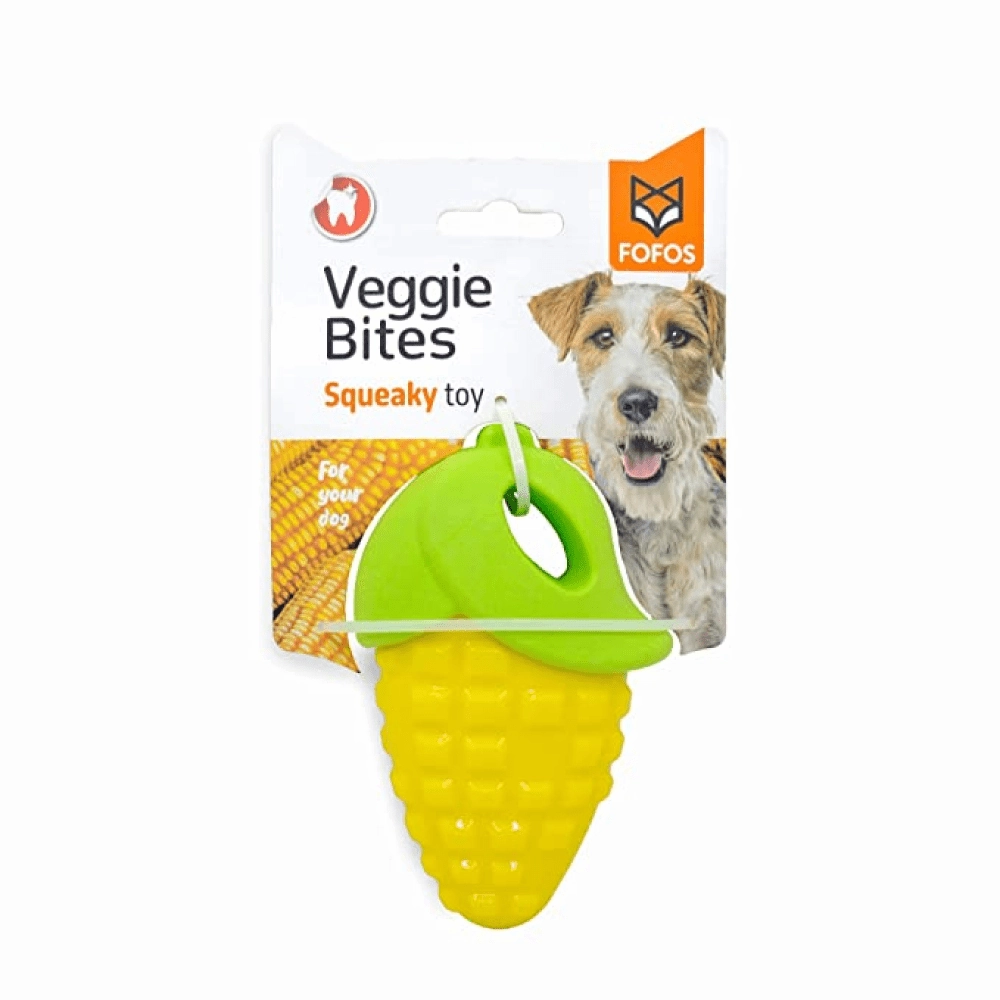 Barkbutler x Fofos Vegi Bites Corn Squeaky Toy for Dogs