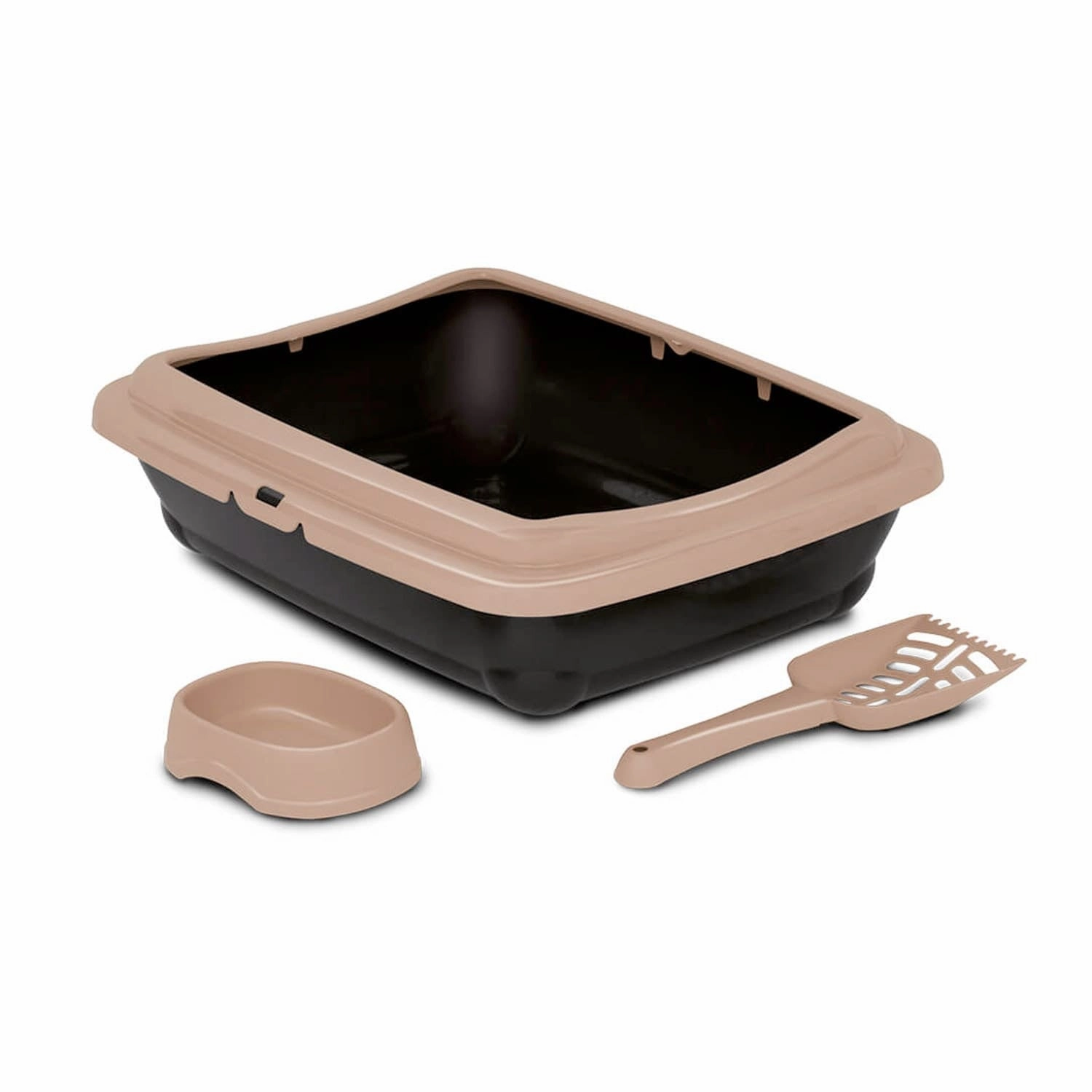 BIRBA KIT (Litter Box   Scoop   Bowl) - Tan
