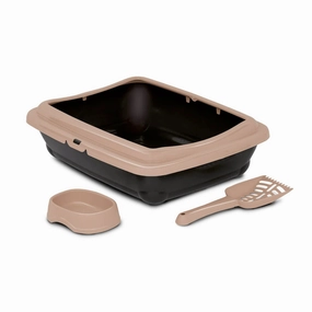 BIRBA KIT (Litter Box   Scoop   Bowl) - Tan