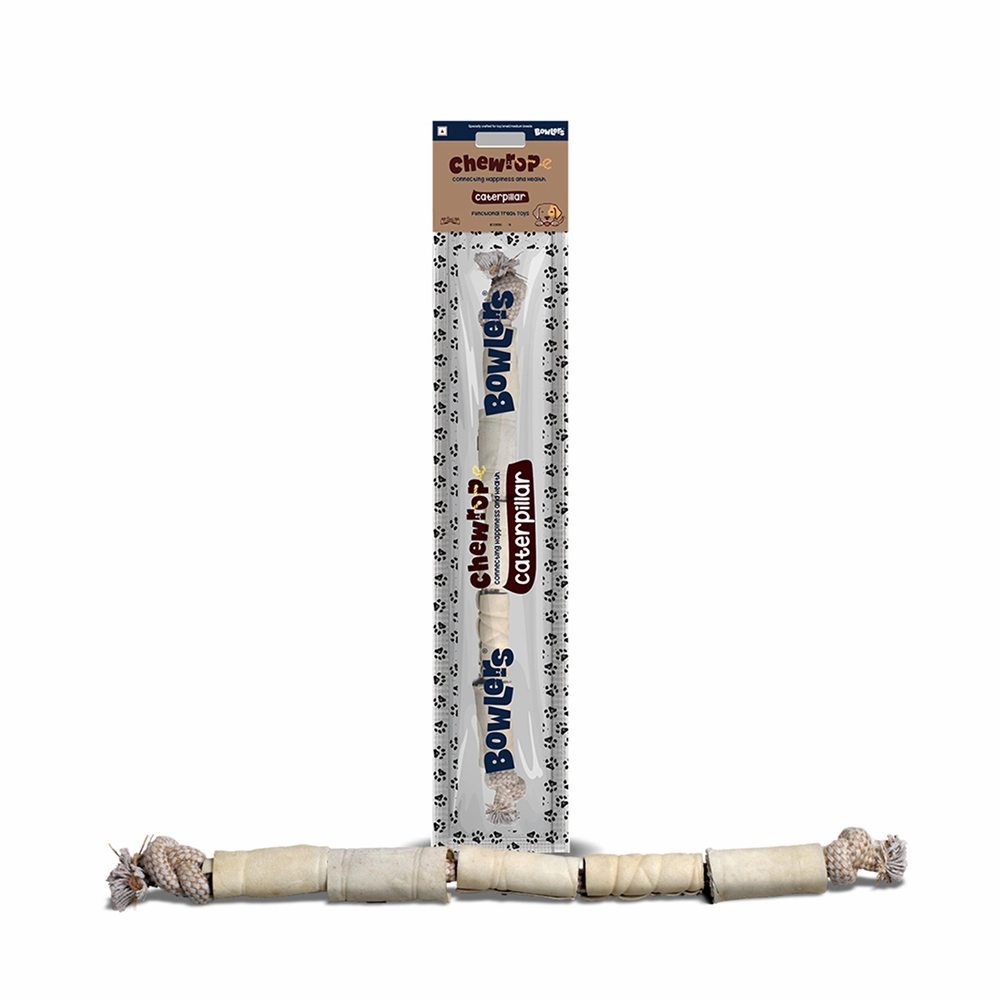 Bowlers Chewrope Caterpillar Rope Toy for Dogs (Brown)