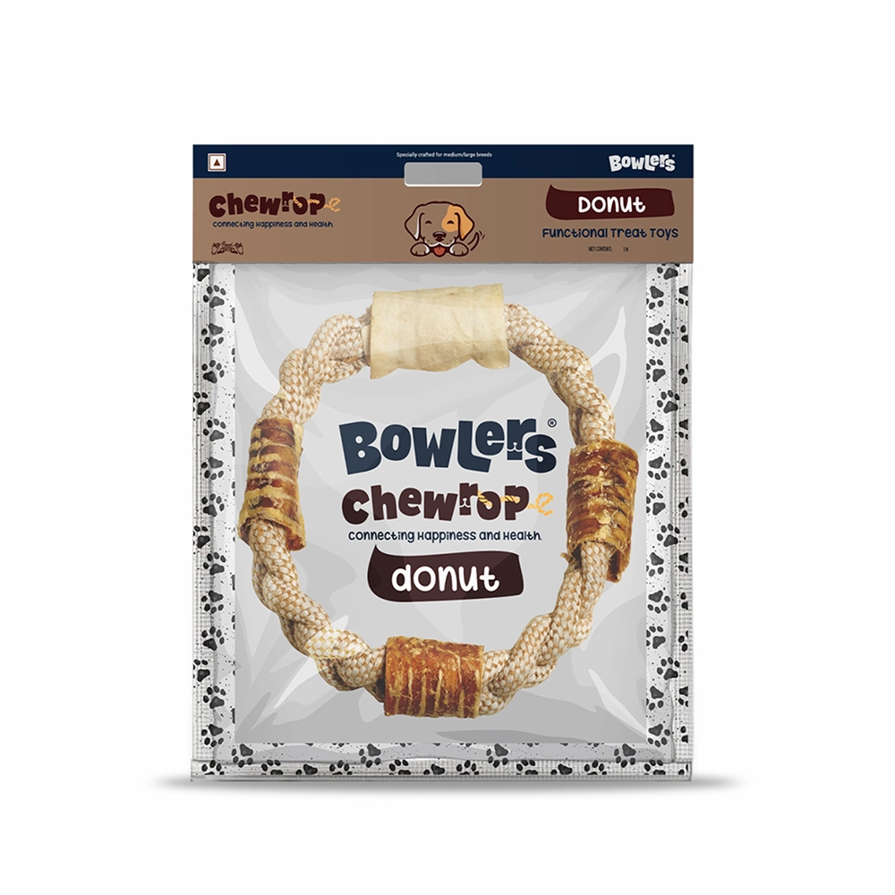 Bowlers Chewrope Donut Rope Toy for Dogs (Brown)