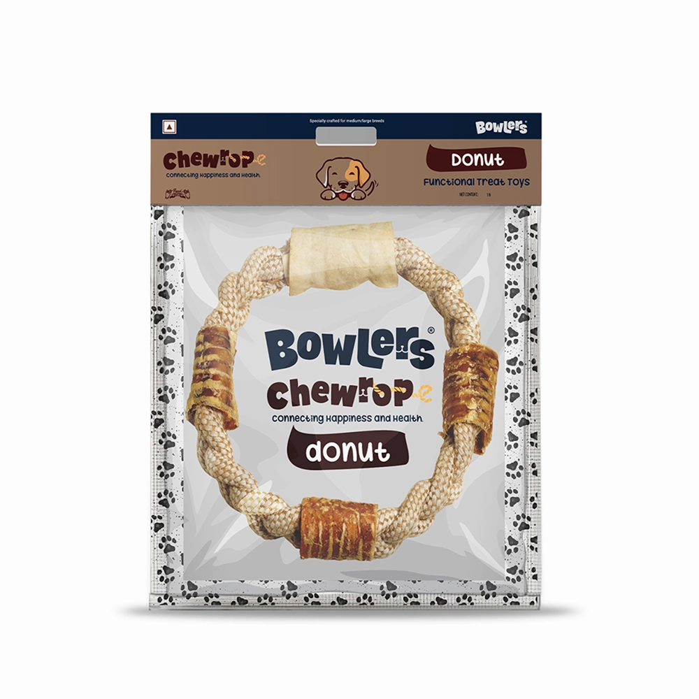 Bowlers Chewrope Donut Rope Toy for Dogs (Brown)