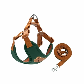 Comfort Dog Harness and Leash Set (Green) - Small