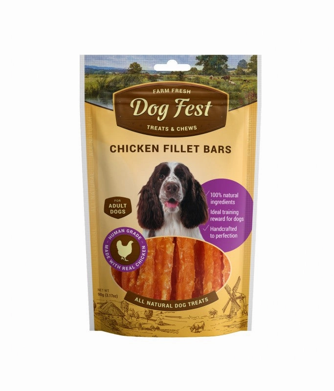 Dog Fest Dog Treats Chicken Fillet Bars for Adult Dogs