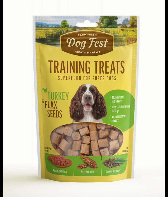 Dog Fest Training Treats Turkey & Flax Seeds 90g