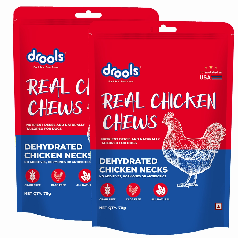 Drools Dehydrated Real Chicken Necks Chews Treat for Dogs