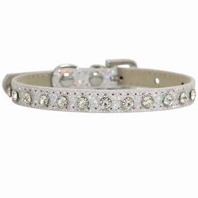 Faux Diamond Encrusted Cat Collar - Silver/Medium