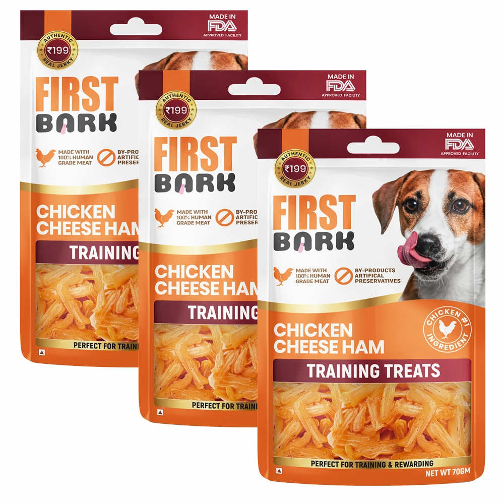 First Bark Chicken Cheese Ham Training Dog Treat
