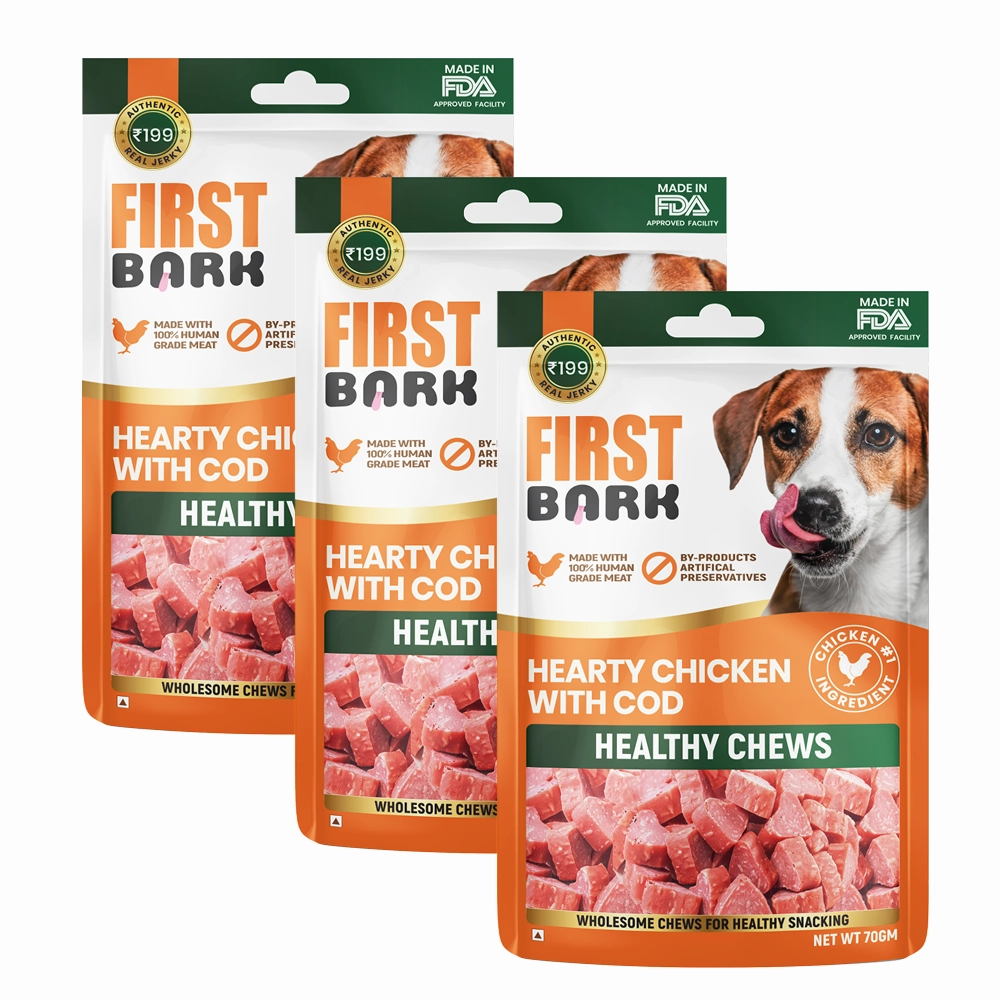 First Bark Hearty Chicken with Cod Jerky Dog Treat