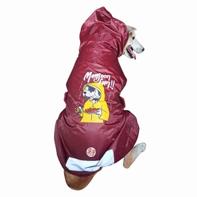 Fun Printed Raincoat for Dogs by Lana Paws (Maroon)