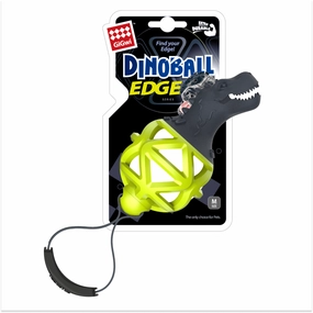 Gigwi Dinoball Edge with Strap Chew Toy for Dogs (Green)