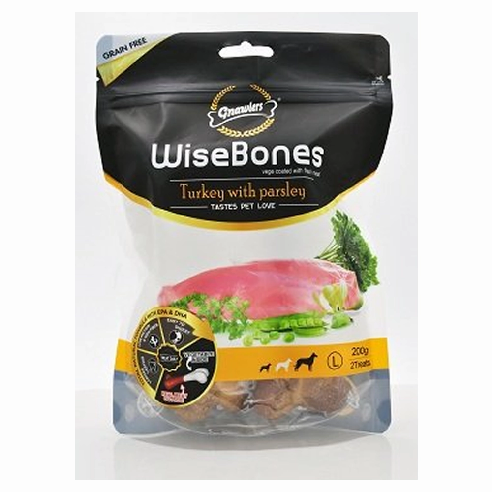 Gnawlers WiseBones Turkey with Parsley Dog Treats (200g)