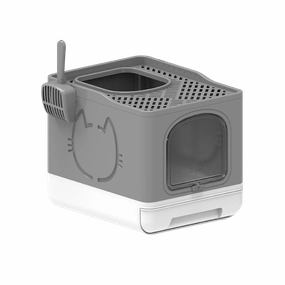 Go Fresh - Foldable Cat Litter Box - Grey