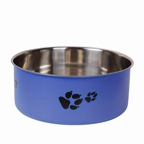 Habibi Pets Stainless Steel Dog Bowls - Blue - 12cm