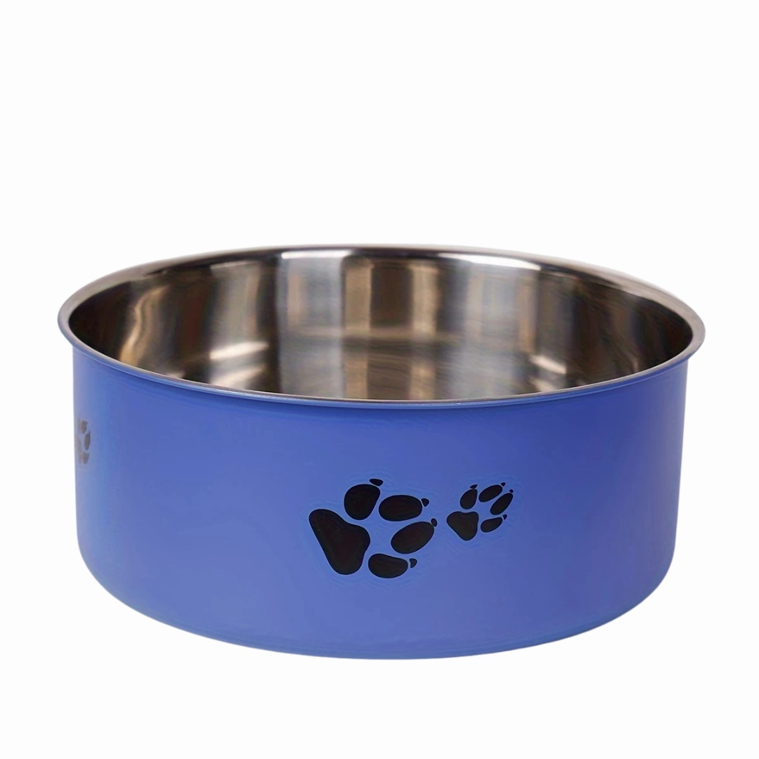 Habibi Pets Stainless Steel Dog Bowls - Blue - 16cm
