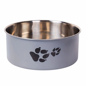 Habibi Pets Stainless Steel Dog Bowls - Grey - 12cm