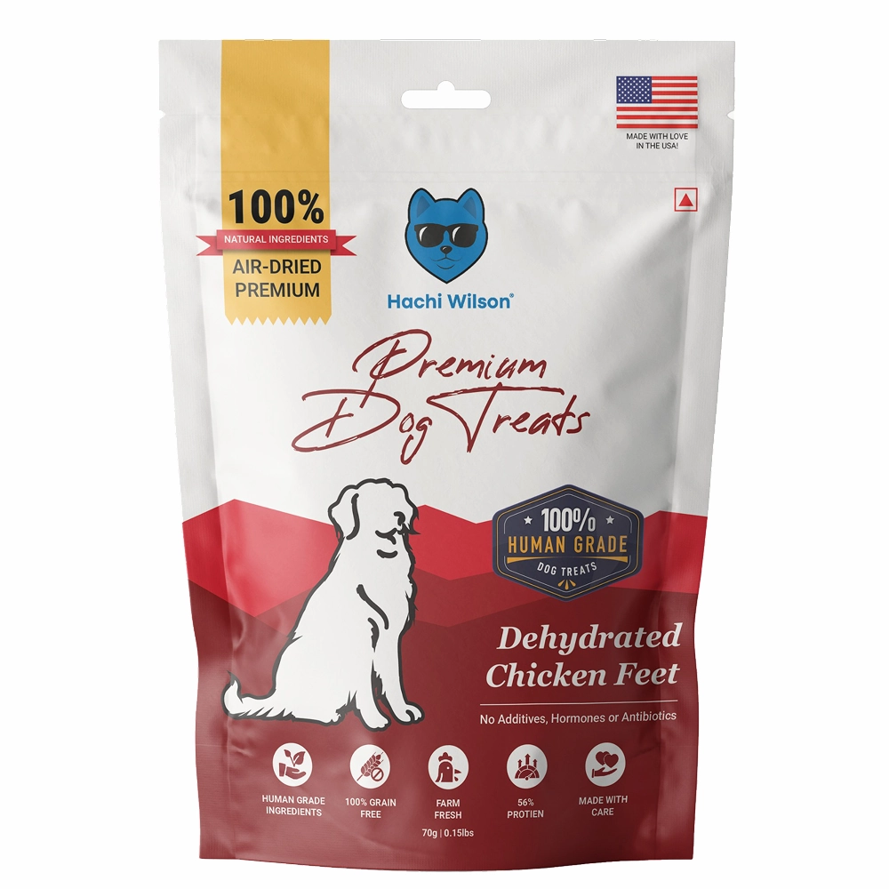Hachi Wilson Premium Dehydrated Chicken Feet Jerky Dog Treat