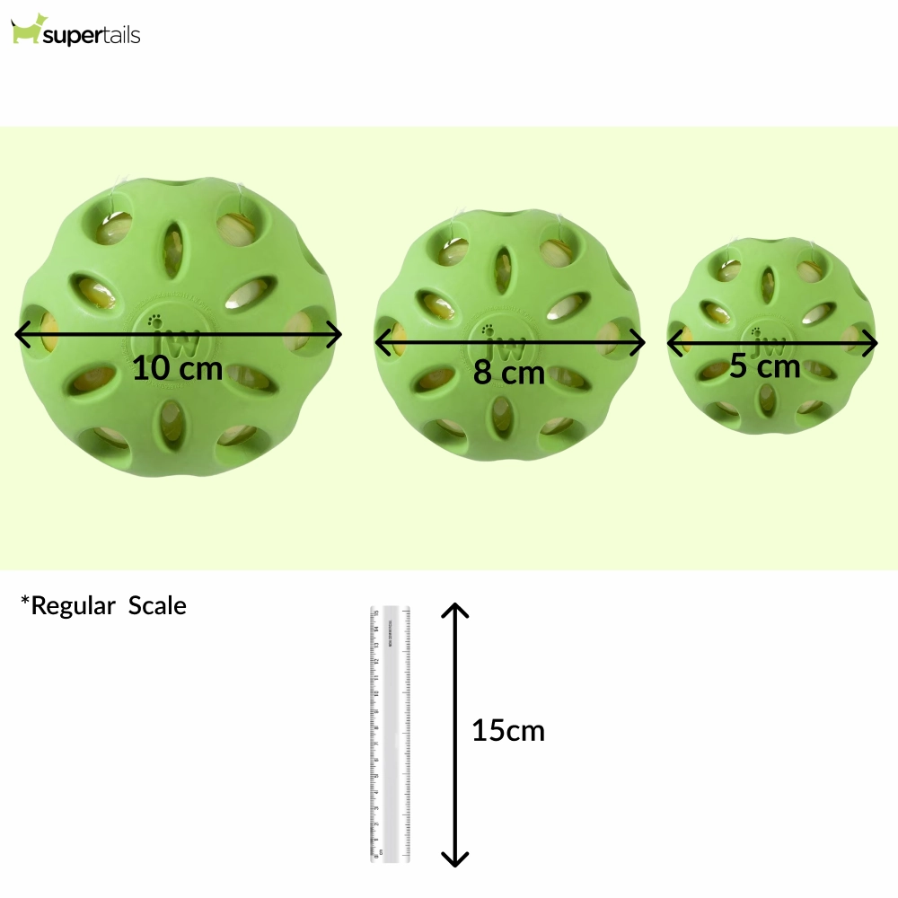 JW Crackle Heads Crackle Ball Toy for Dogs (Green)