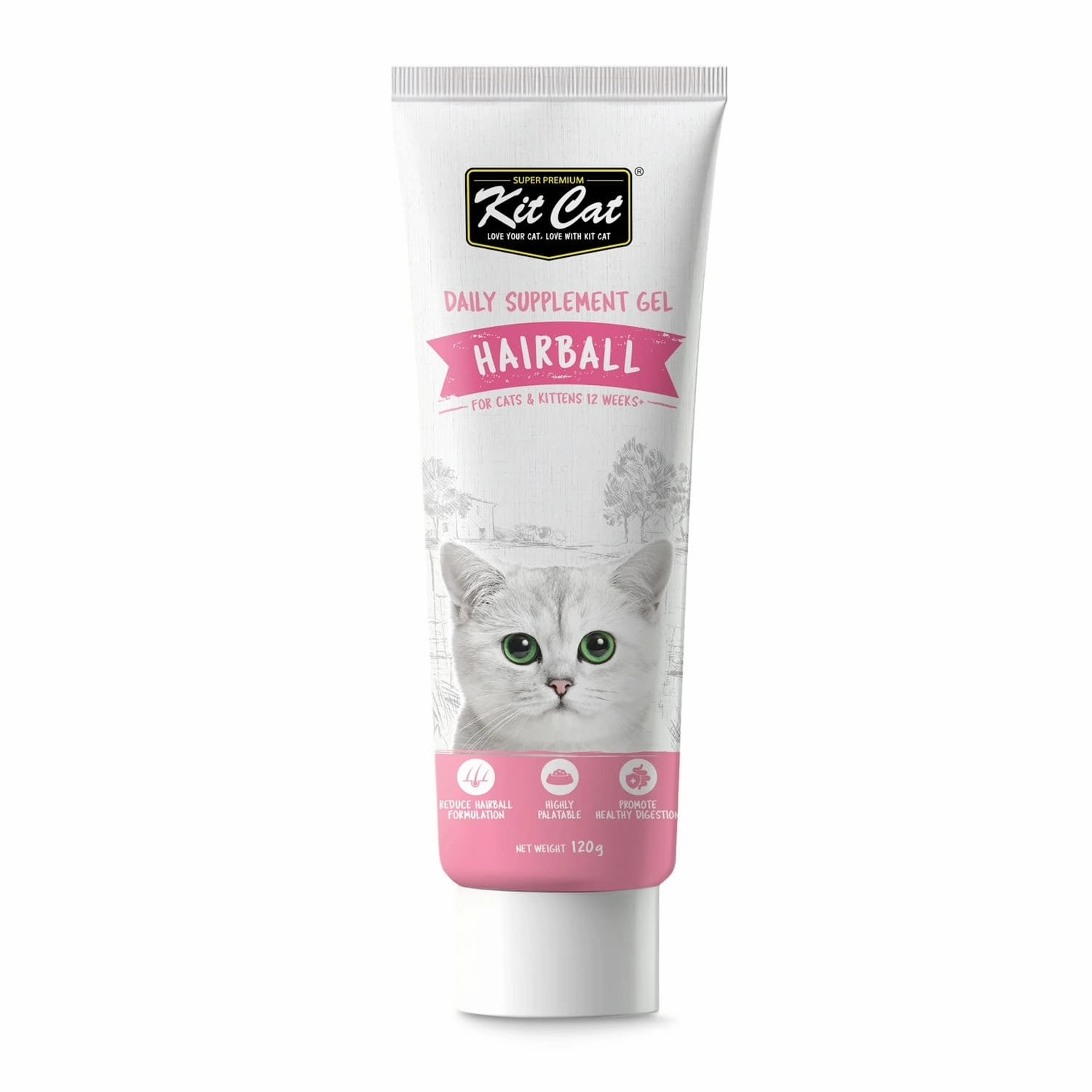 Kit Cat Daily Nutritional Supplement Gel For Cats & Kittens ?C Hairball (120g)