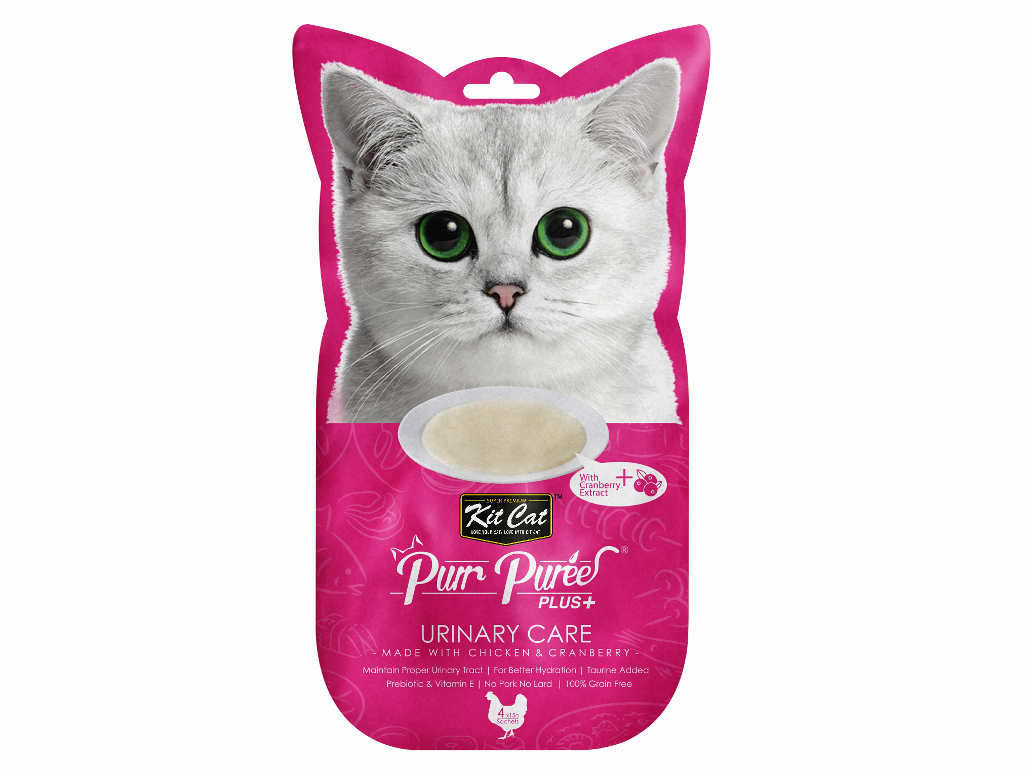 Kit-Cat Puree Plus Urinary Care - Chicken & Cranberry