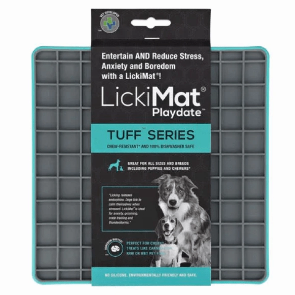 LickiMat Tuff Playdate Slow Feeder for Dogs (Turquoise)