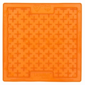 LickiMats Classic Buddy Slow Feeder for Dogs and Cats (Orange)