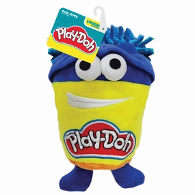Nerf Dog Hasbro Squeak and Crinkle Plush Toy for Dogs (Yellow/Blue)