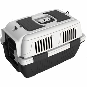 NutraPet Closed Top Carrier Box for Dogs and Cats (Dark Grey)
