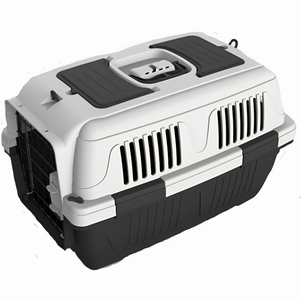 NutraPet Closed Top Carrier Box for Dogs and Cats (Dark Grey)