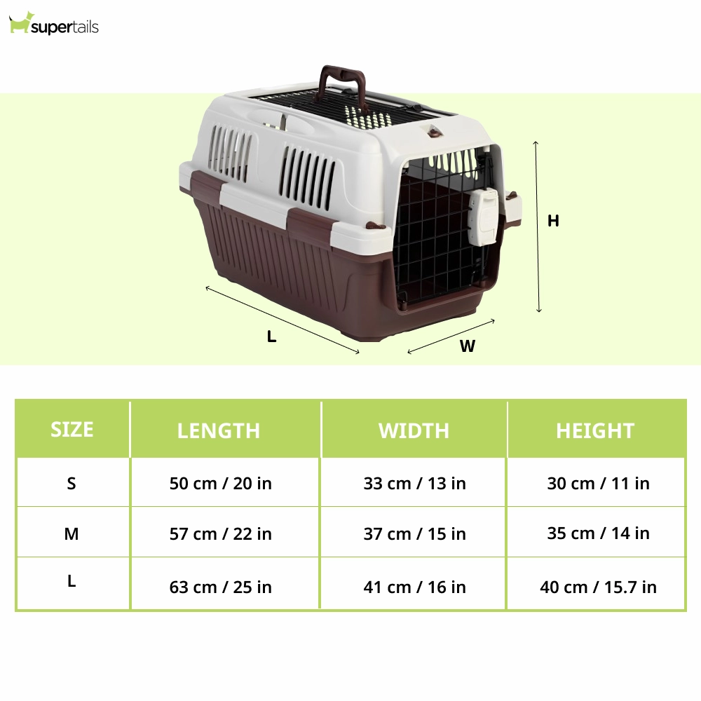 NutraPet Closed Top Open Grill Carrier Box for Dogs and Cats (Dark Red)