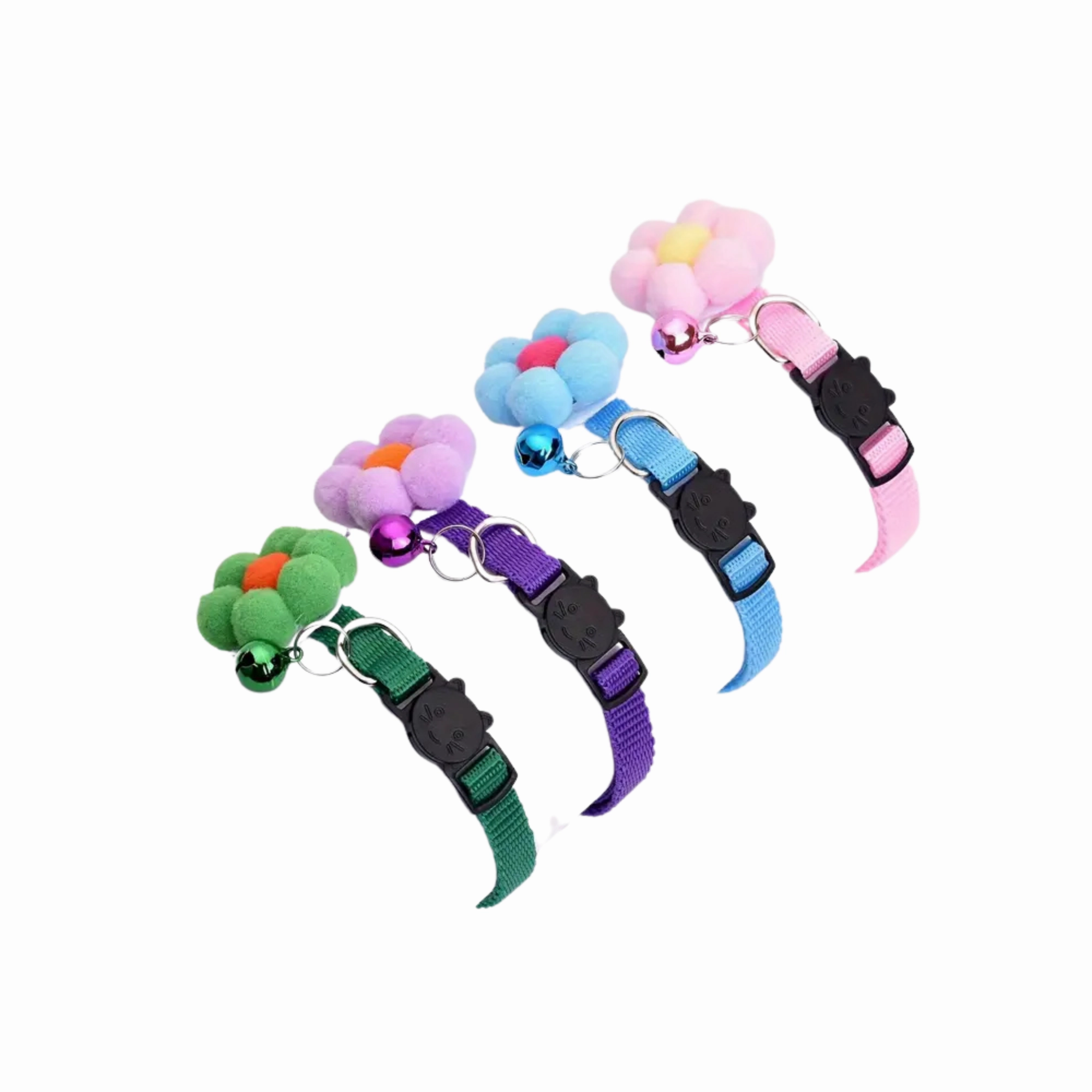 Nylon Cat Collar With Flower - Purple