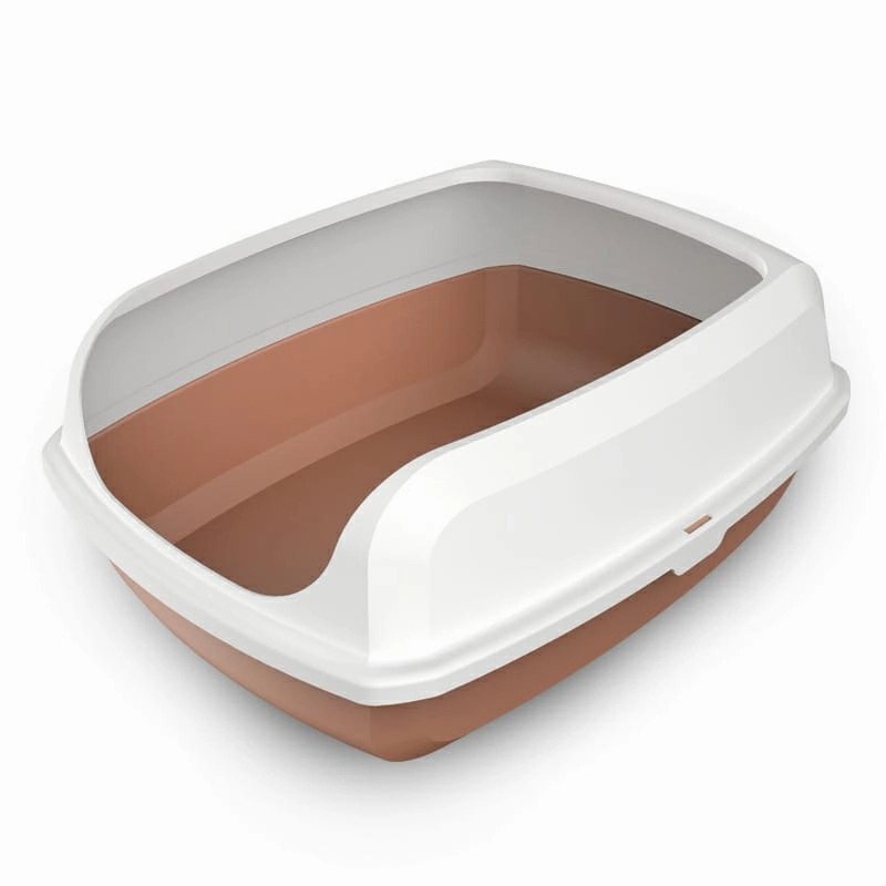 Open Cat Toilet Semi-closed Anti-overflow Cat Litter Tray -Coffee