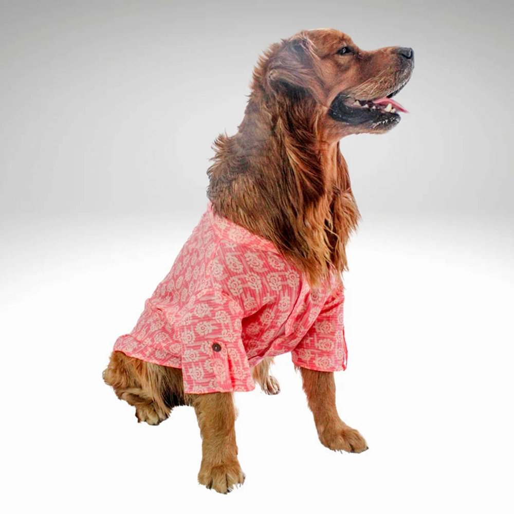 Pawgypets Block Print Kurta for Dogs (Peach)