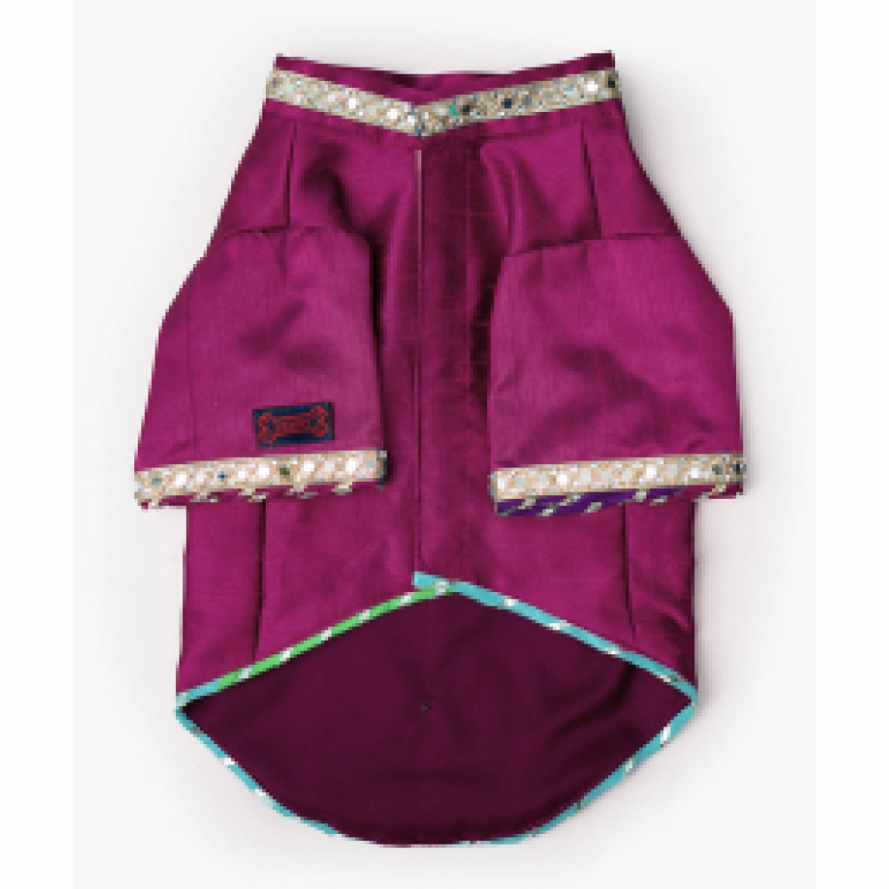 Pawgypets Raw Silk Sherwani for Dogs and Cats (Rani)