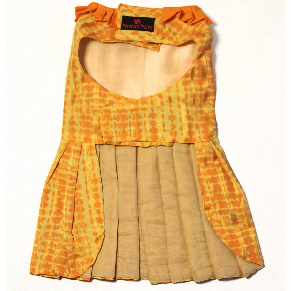 Pawgypets Tie and Dye Dress for Dogs (Orange and Yellow)
