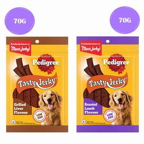 Pedigree Grilled Liver and Roasted Lamb Tasty Jerky Dog Treat Combo