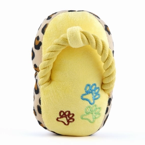 Pet Vogue Sandal Shaped Yellow Plush Toy for Dogs | For Soft Chewers