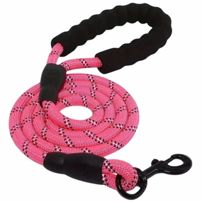 Reflective Dog Leash With Comfortable Padded Handle (Pink) - 200cm