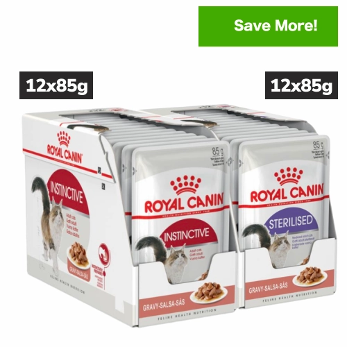 Royal Canin Instinctive and Sterilised/Neutered Gravy Adult Cat Wet Food Combo