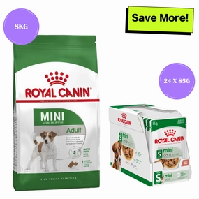 Royal Canin Mini Adult Dog Dry Food and Wet Food Combo