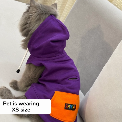 Skatrs Blaze Breezy Hoodies with Pockets for Dogs and Cats (Violet)