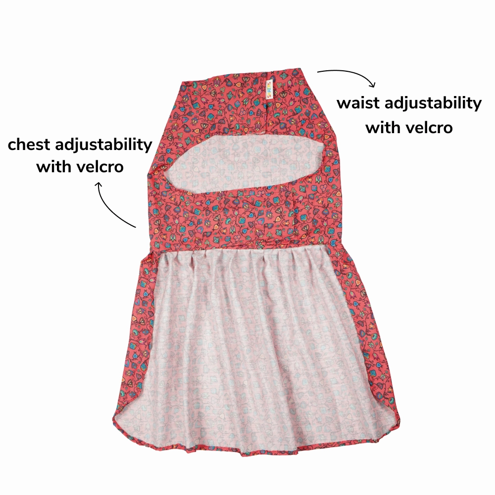 Skatrs Bold Fuchsia Printed Dress for Dogs and Cats (Pink)