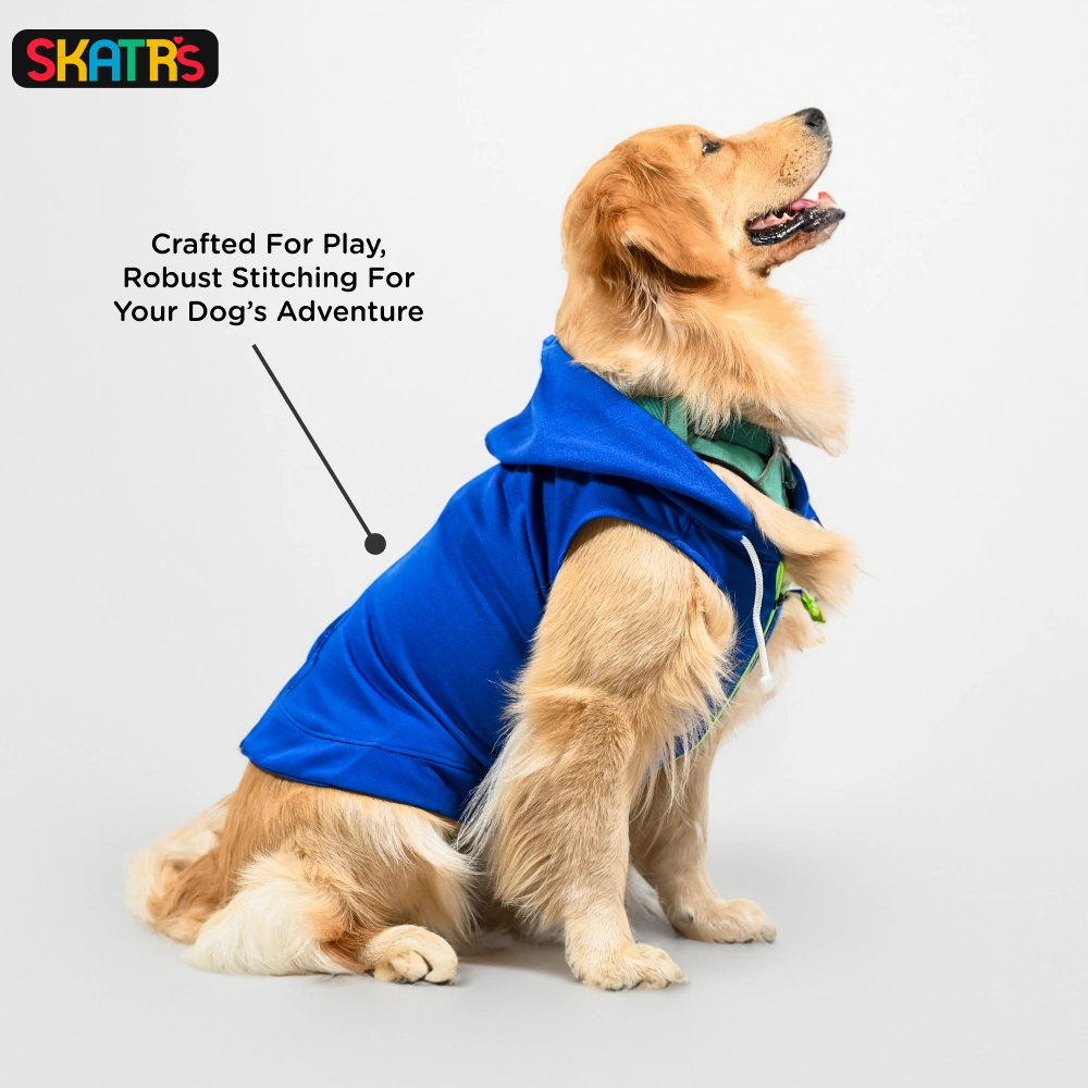 Skatrs Breezy Hoodie with Pockets for Dog and Cats (Blue)