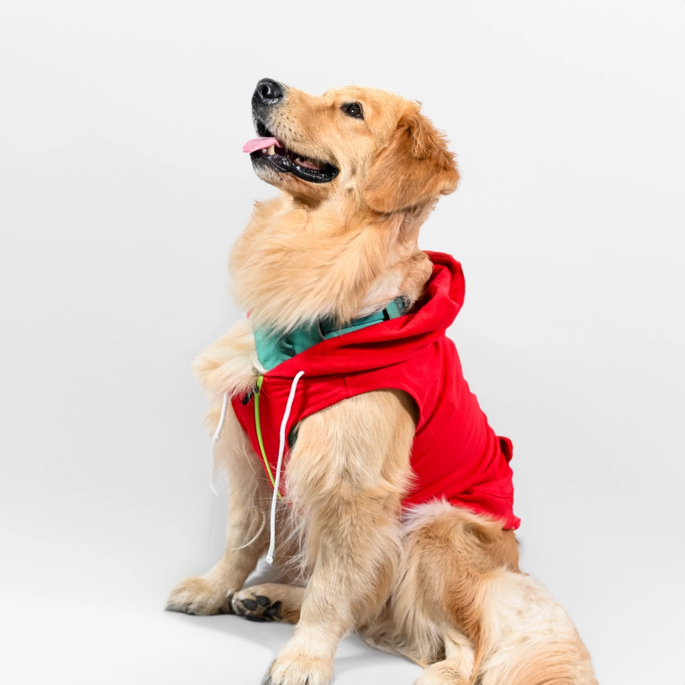 Skatrs  Breezy Hoodies with Pockets for Dog and Cats (Red)