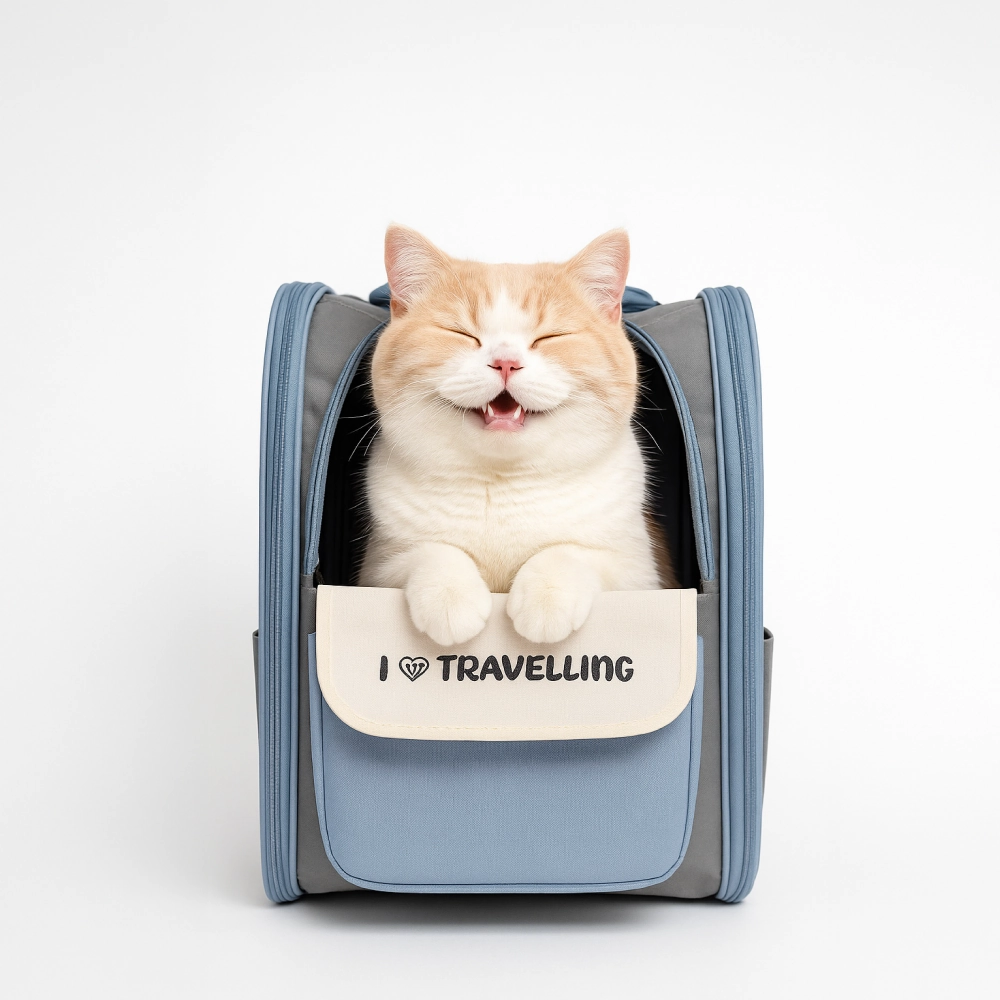Skatrs Carrier Backpack with Front Pocket for Cats (Grey)