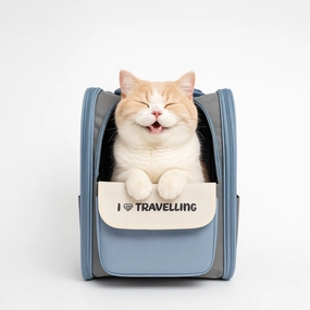 Skatrs Carrier Backpack with Front Pocket for Cats (Grey)