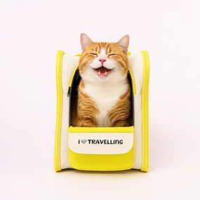 Skatrs Carrier Backpack with Front Pocket for Cats (Yellow)