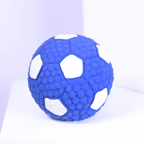 Skatrs Latex Football Toy for Dogs and Cats (Blue & White)