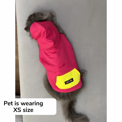 Skatrs Pop Breezy Hoodies with Pockets for Dogs and Cats (Pink)